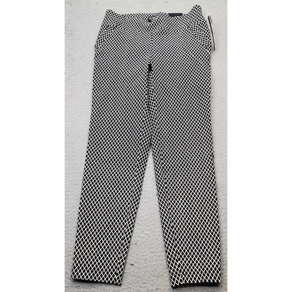 SOHO Pants Womens Medium Multi Geometric Stretch High Waisted Skinny Leg Pull On